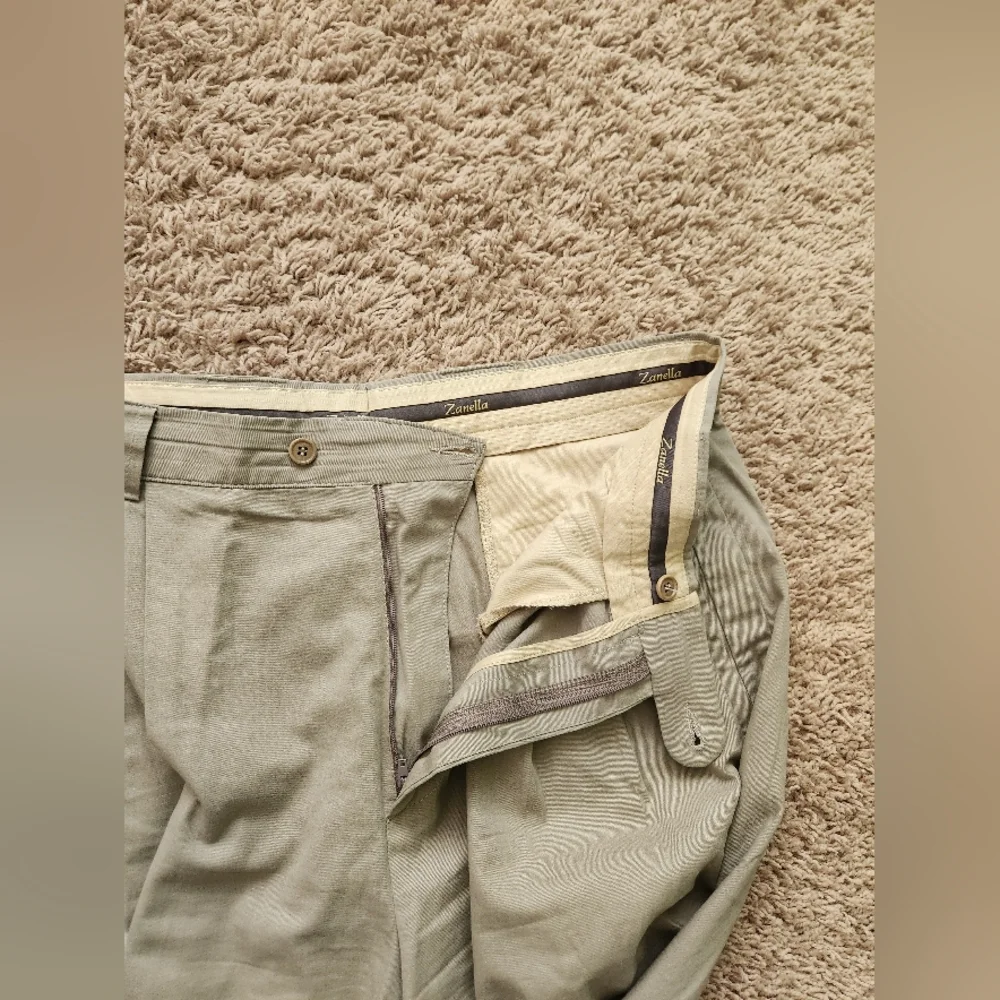 Zanella Italian Men's Warm Grey DressPants/Trousers Size 32 100% Cotton - Picture 3 of 4